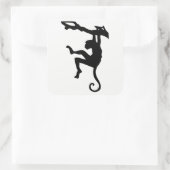 Affe Silhouette Quadratischer Aufkleber (Tasche)