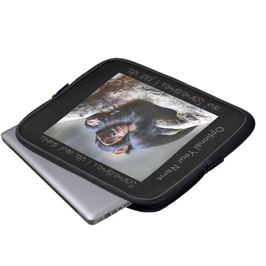 Affe sitzt laptopschutzhülle (Vorne Knopf)