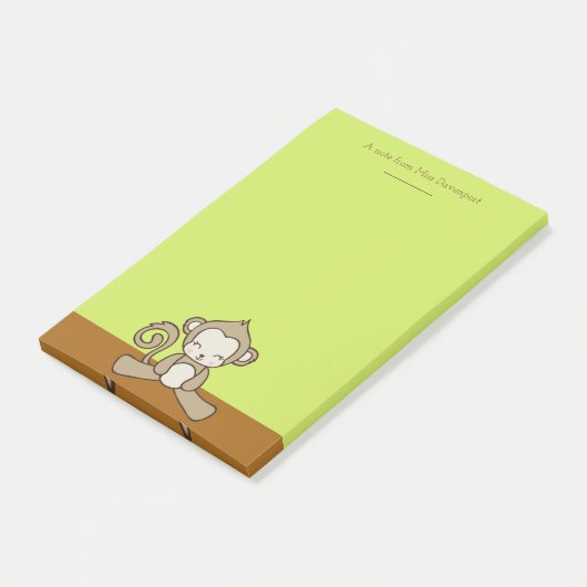 Affe sitzt runter und sieht glücklich Niedlich & K Post-it Klebezettel (angewinkelt)