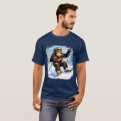 Affe Ski/Skifahrer Affe T - Shirt (Vorne ganz)