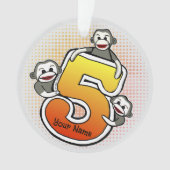 Affe Socken Nummer 5 Ornament (Vorderseite)