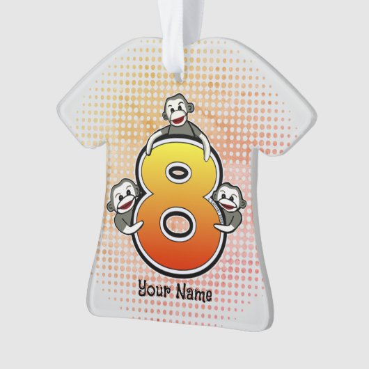 Affe Socken Nummer 8 Ornament (Vorderseite)