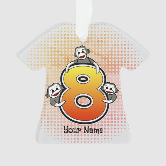 Affe Socken Nummer 8 Ornament (Vorderseite)