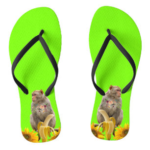Affe Sonnenblumenflora Flip Flops Badesandalen