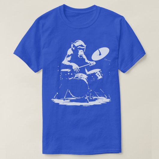 Affe spielt am Schlagzeug T-Shirt (Design vorne)