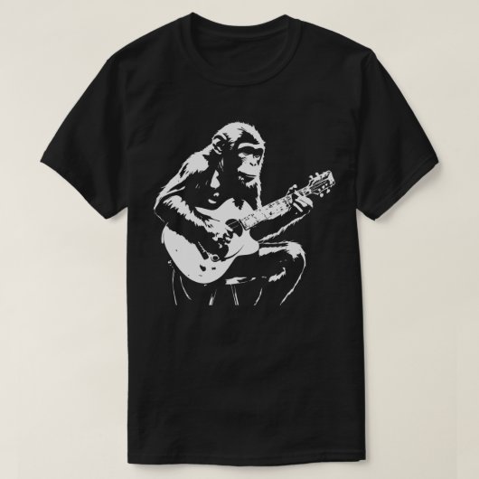 Affe spielt Gitarre 1 T-Shirt (Design vorne)