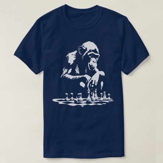 Affe spielt Schach 1 T-Shirt (Design vorne)