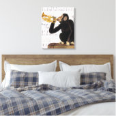 Affe spielt Trumpet Leinwanddruck (Insitu (Schlafzimmer))