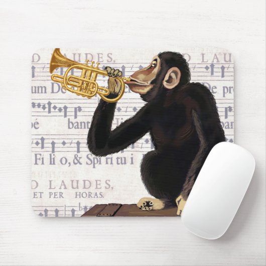 Affe spielt Trumpet Mousepad (Mit Mouse)