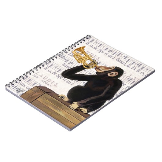 Affe spielt Trumpet Notizblock (Linke Seite)