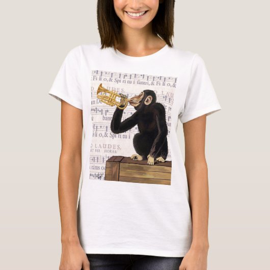 Affe spielt Trumpet T-Shirt (Vorderseite)