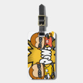 Affe-Superhelden Gepäckanhänger (Vorderseite vertikal)
