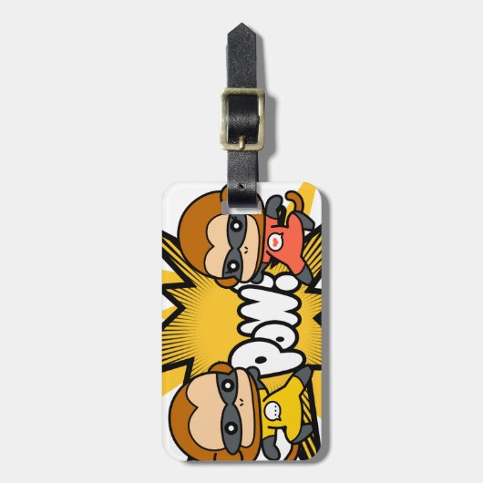Affe-Superhelden Gepäckanhänger (Vorderseite vertikal)