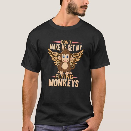 Affe T-Shirts für Männer graue Affen Fliegen 2 (Vorderseite)