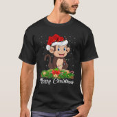 Affe Tiere Lover Matching Weihnachtsmannmütze Monk T-Shirt (Vorderseite)