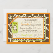 Affe-u. Schnuller-Safari-Tierdruck-Baby-Dusche Einladung (Rückseite)