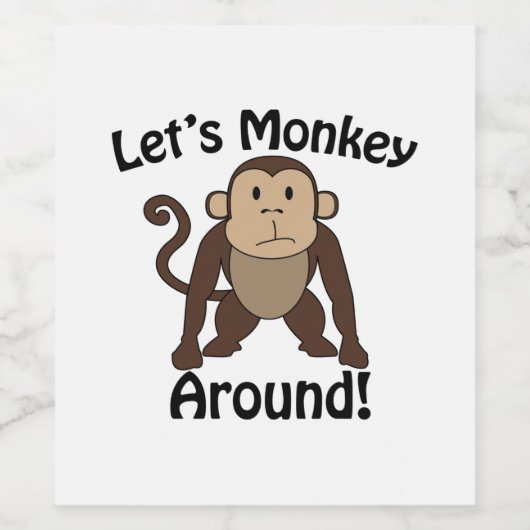 Affe um weinetikett (Einzelnes Label)