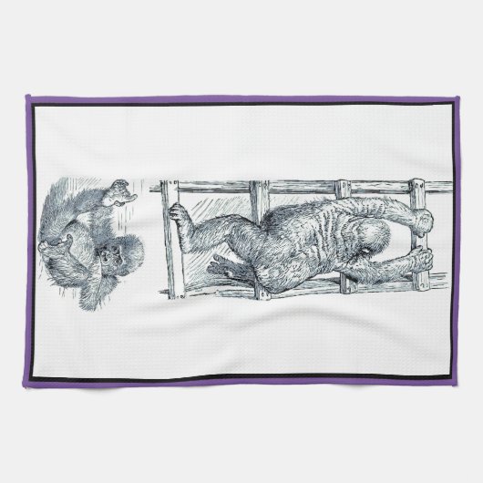 Affe um Young Gorilla Küchentuch (Horizontal)