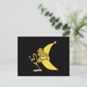 Affe umarmt Banane Postkarte (Stehend Vorderseite)