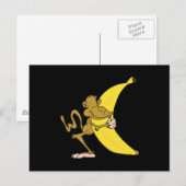 Affe umarmt Banane Postkarte (Vorne/Hinten)