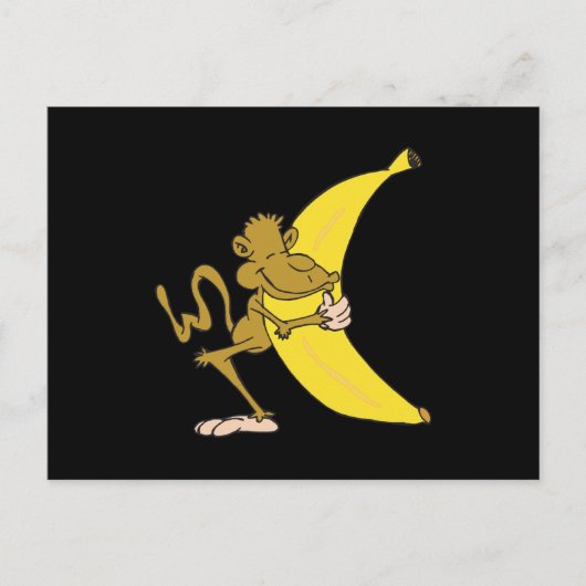 Affe umarmt Banane Postkarte (Vorderseite)