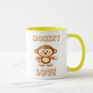 Affe-Umarmungen u. Liebe Tasse