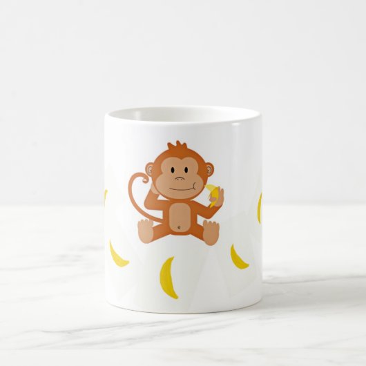 Affe und Bananen Kaffeetasse (Mittel)