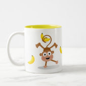 Affe und Bananen Zweifarbige Tasse (Links)