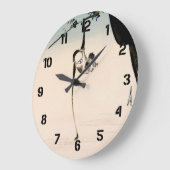 Affe und die Mond-Reflexion Große Wanduhr (Winkel)