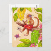 Affe und Dragonfly Postkarte (Vorne/Hinten)
