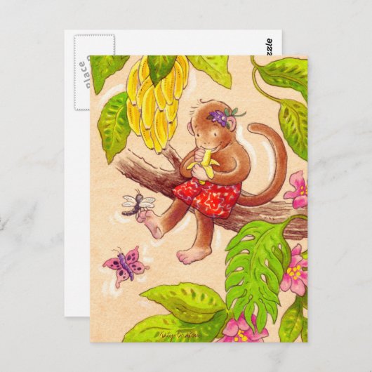 Affe und Dragonfly Postkarte (Vorne/Hinten)