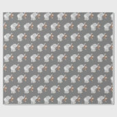 Affe und Elefant auf Grau Geschenkpapier (Flach)