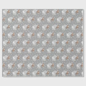 Affe und Elefant auf Polka-Punkten Geschenkpapier (Flach)