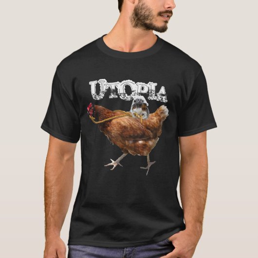 Affe und Huhn, UTOPIE T-Shirt (Vorderseite)