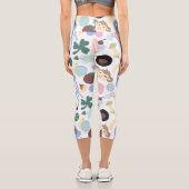Affe und Musikmuster Capri Leggings (Rückseite)