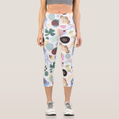 Affe und Musikmuster Capri Leggings (Vorderseite)