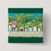 Affe und Schnecke im tropischen Dschungel Button (Vorderseite)