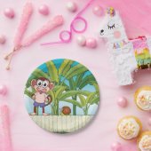 Affe und Schnecke im tropischen Dschungel Pappteller (Party)