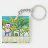 Affe und Schnecke im tropischen Dschungel Schlüsselanhänger (Rückseite)