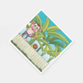 Affe und Schnecke im tropischen Dschungel Serviette (Ecke)