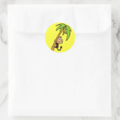 Affe Up a Tree Runder Aufkleber (Tasche)