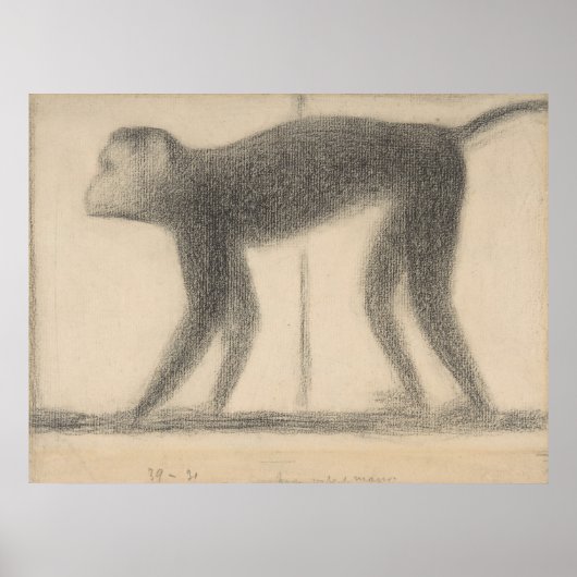 Affe von Georges Seurat Poster (Vorne)