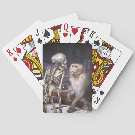 Affe vor Skelett Spielkarten (Rückseite)
