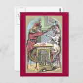 Affe Wallops Bulldog mit Weinflasche Postkarte (Vorne/Hinten)