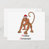 Affe-Weihnachten Feiertagspostkarte (Vorne/Hinten)
