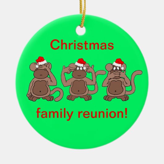 Affe Weihnachten Keramik Ornament (Vorne)