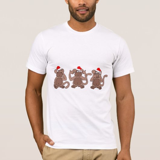 Affe Weihnachten T-Shirt (Vorderseite)