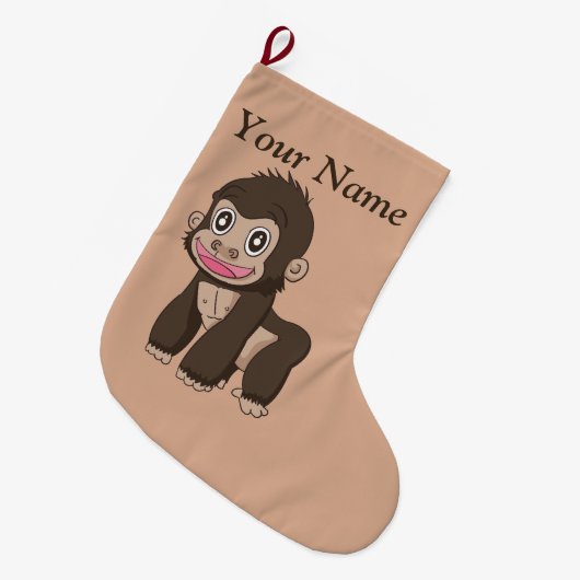 Affe-WeihnachtsStrumpf Großer Weihnachtsstrumpf (Vorderansicht (hängend))