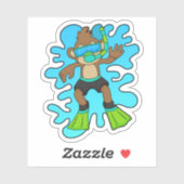 Affe wie Tauchen mit Schnorchel Aufkleber (Blatt)