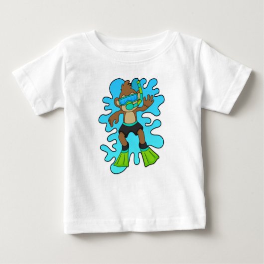 Affe wie Tauchen mit Schnorchel Baby T-shirt (Vorderseite)